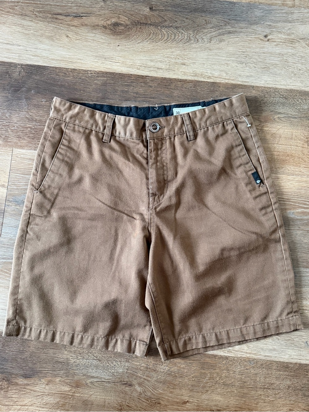 Volcom Men's Brown Flat-Front Chino Shorts